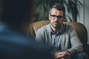 a man seeks professional help for depressant abuse